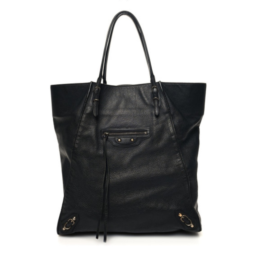 BALENCIAGA Veau Papier Basket Tote Black